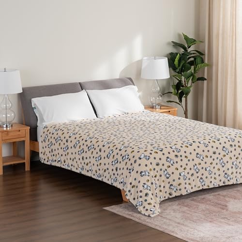 Image of Berkshire Blanket Peanuts VelvetLoft Cute Character Snoopy Plush Blanket,Peanuts Woodstock Snoopy Spring Frolic Large Canvas,King 90 in x 108 in (Official Peanuts Product)