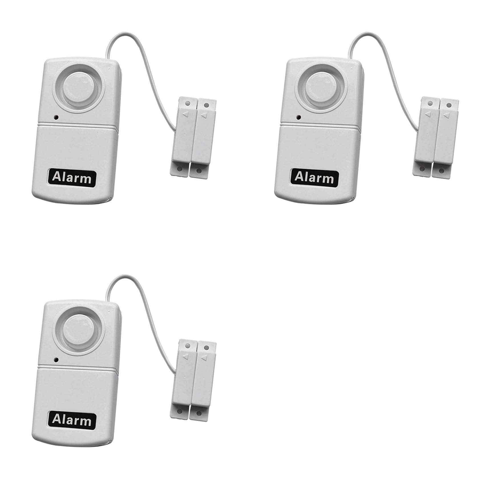 Jnchdghwa White 3X Burglar Alarm For Doors And Window 120Db High Decibel Salarm Sensor Battery Powered Detector Door Magnetic System