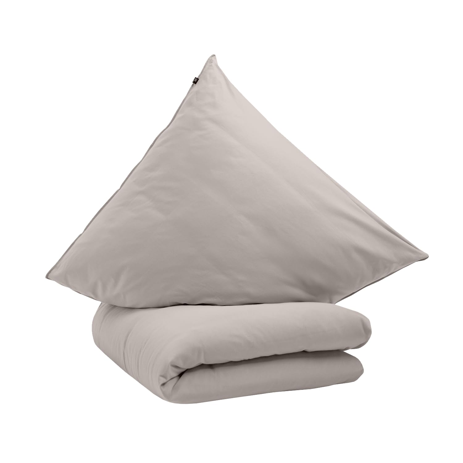 schlafgut Knitted Jersey Bettwäsche Set – 1 Bettbezug 135x200 cm & 1 Kissenbezug 80x80 cm, 95% Bio-Baumwolle 5% Elasthan, Made in Green by Oeko Tex, Sand Mid