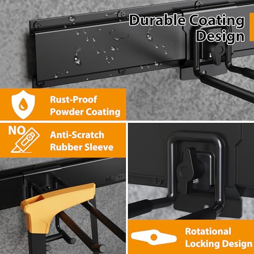 image for BONTEC Heavy Duty Tool Storage Rack, Wall-Mounted Garage Organizer wit