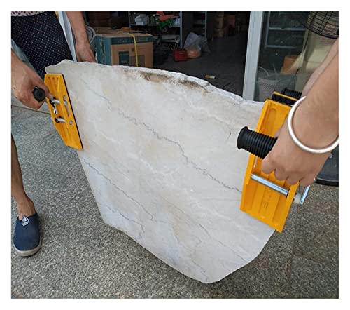 Morsetto Regolabile per Pietra, Morsetti per Il Trasporto a Due Mani per Utensili di Sollevamento per lastre di Vetro e Pietra con Gomma per Ceramica, Marmo e plastica, m