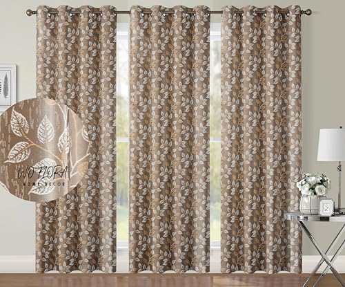 Image of Curtain for Door 5 feet Set of 3 Living Room Window Curtains | Premium Curtain Panel | Brown Color Curtain 5 ft