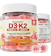 Sugar-Free Vitamin D3 10,000 IU + K2 (MK-7) 200mcg Filled Gummies, with 500mg Calcium, Magnesium ...