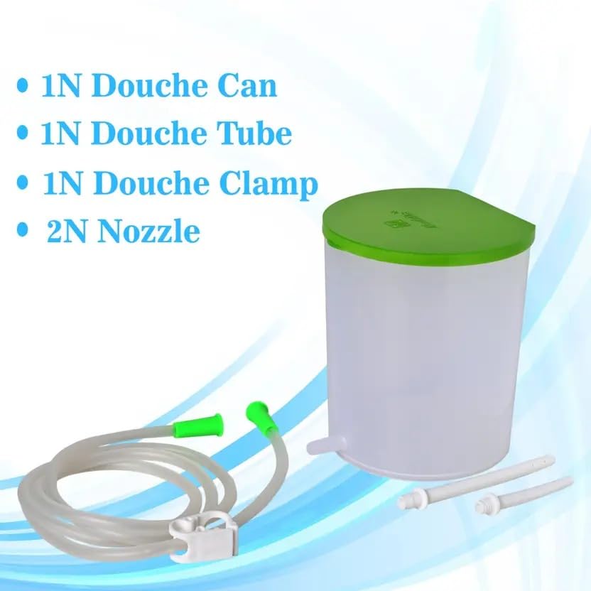 Image of 1.5L PVC Enema Kit - Reusable Bag with 5ft Hose, 5 Tips & Flow Control Valve - Home Colon Cleanse & Detox for Men & Women