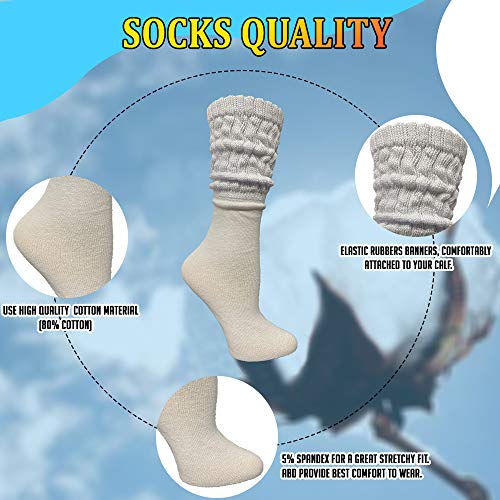 Image of Yacht & Smith 6 Pairs Women's Scrunched Slouch Socks, Cotton Boot Socks Bulk Pack for Everyday Comfort & Style, Size 9-11