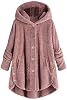 yaoeye Cárdigan para Mujer con Botones Chaqueta Talla Grande Holgada de Invierno con Capucha de Lana Suave 6