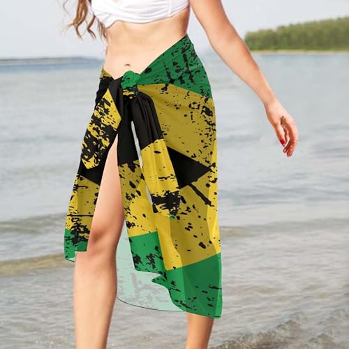 Women's Sarongs Cover Ups for Swimwear Beach Bikini Wraps Jamaica Flag Scarf2