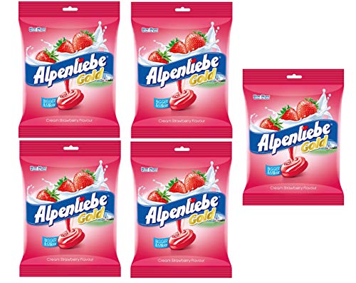 Image of Alpenliebe Gold Candy Cream Strawberry Flavour 184 gm (46 Pieces) (Pack of 5)