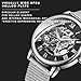 Gosasa Fashion Men's Mechanical Hand-Wind Watch Ultra Thin Hollow Skeleton Stainless Steel Bracelet Mesh Skeleton Wristwatch