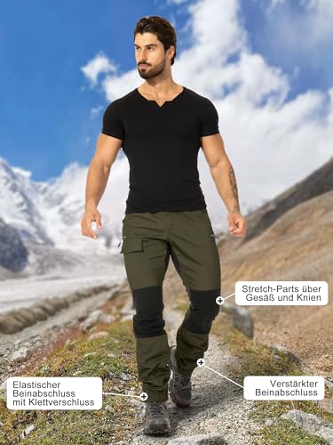 yeyity Wanderhose Herren Outdoor Hosen Robust Atmungsaktiv Langlebig Taktische Hose Arbeitshosen Männer zum Outdoor-Aktivitäten und Außenarbeiten(9925,Amy Grün,M)