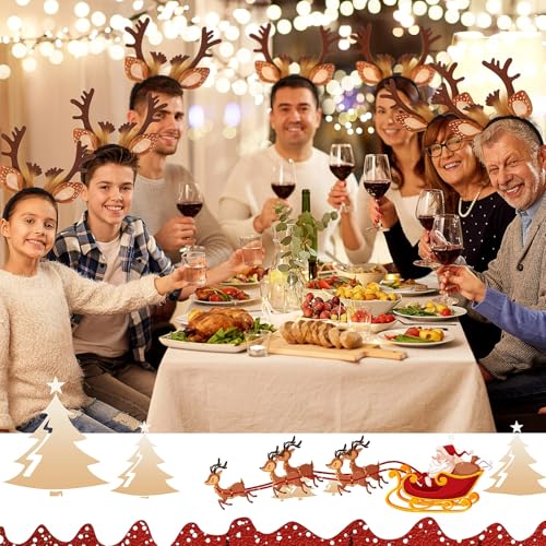 Lyrow 12 Pcs Reindeer Antlers Headbands for Adults Christmas Antlers Headband with Bells Holiday Party Gift (Brown Hair Style) by Lyrow - Used condition - Image 5