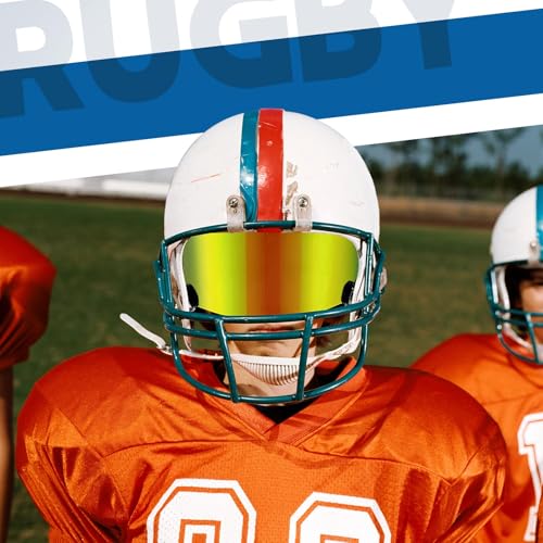 Image of Xuhal 2 Pcs Football Visor for Youth Adult Football Helmet Visor Lacrosse Helmet Eye Shield Eye Protection for Sport(Clear and Gold)