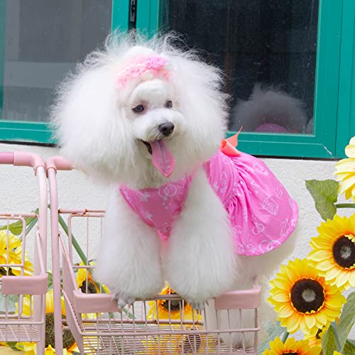 Cutebone 2-Pack Dog Dress Unicorn Outfit Lightweight Puppy Skirt Breathable Tutu With A Bow Hair Rope Gift Pet Clothes Girl For Wedding Birthday Party Cat Apparel 2Tbf02L #TOP3