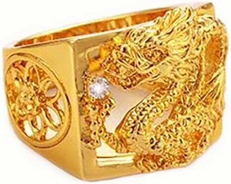 24K Gold Filled Men's Women's Dragon Ring And Austrian Crystal (12)