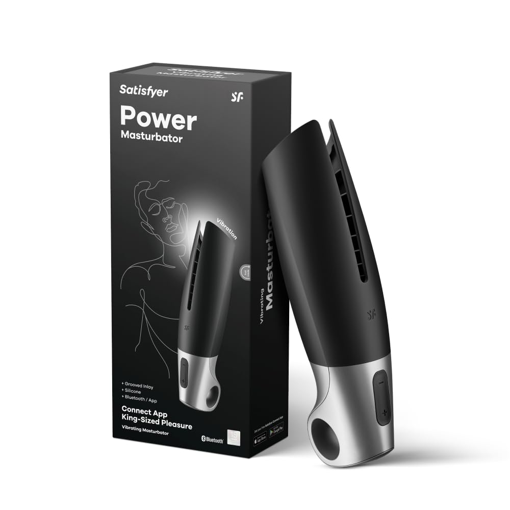Power Masturbator | Sex Toy Pocket Pussy | Glans and Penis Vibrator with App | Ribbed Structure | Masturbate in 14 Vibrations Extreme to Quiet | Sex-Toy for Men