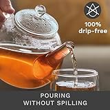 Creano Glass Teapot 1600ml - Stovetop Safe Tea Kettle with Stainless Steel Infuser and Glass Lid - Ideal for Preparing Loose Teas - Drip Free - Image 3