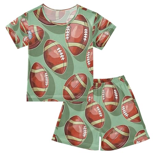 senya Short Sleeve Pajamas Sets Summer Cotton Sleepwear Rugby Green Brown