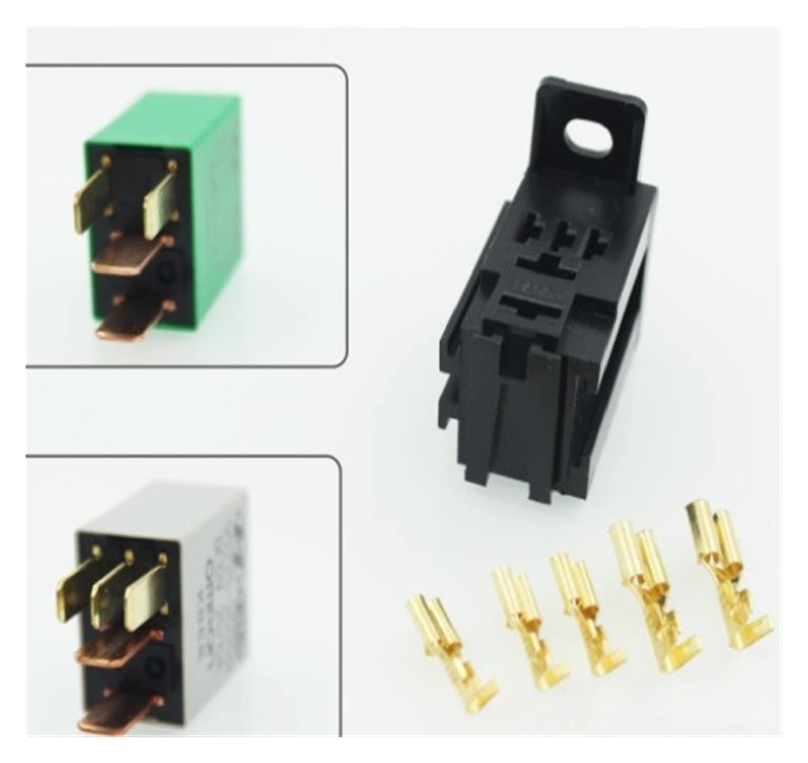 MIELEU 2 unids/Lote, Toma de relé de automóvil, Terminal de Cobre con Cable, 4 Pines, 5 Pines, relé de Coche, Hembra de (Color : 5pin)