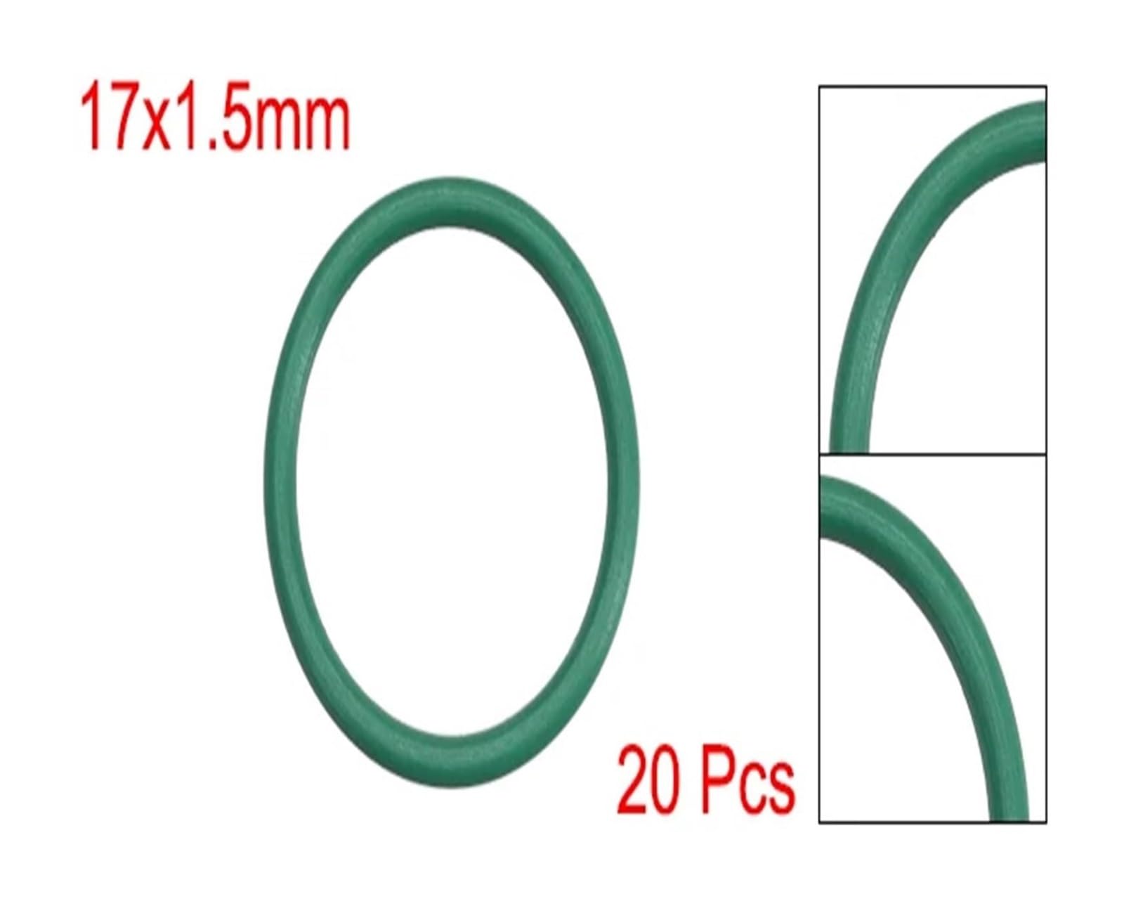 Raccords de quincaillerie 20 pièces joints toriques en caoutchouc fluoré 17mm OD 14mm diamètre intérieur 1.5mm largeur joint d'étanchéité vert empêcher les fuites dans la rondelle d'étanchéité hydraul
