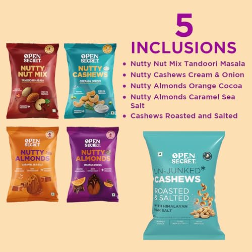 Image of Open Secret Premium Dry Fruit Gift Box | Assorted Cashews & Almonds | Healthy Gifting Hamper for Ramadan, Festive Occasions & Corporate Celebrations (Pack of 3)