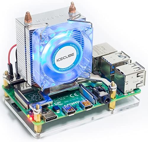 SunFounder Raspberry Pi Cooling Fan, Raspberry Pi Ice Tower Cooler, Cooling 4 Chips with RGB LED, Raspberry Pi Heatsink, Quiet Cooling Fan Radiator for Raspberry Pi 4 Model B 3B+