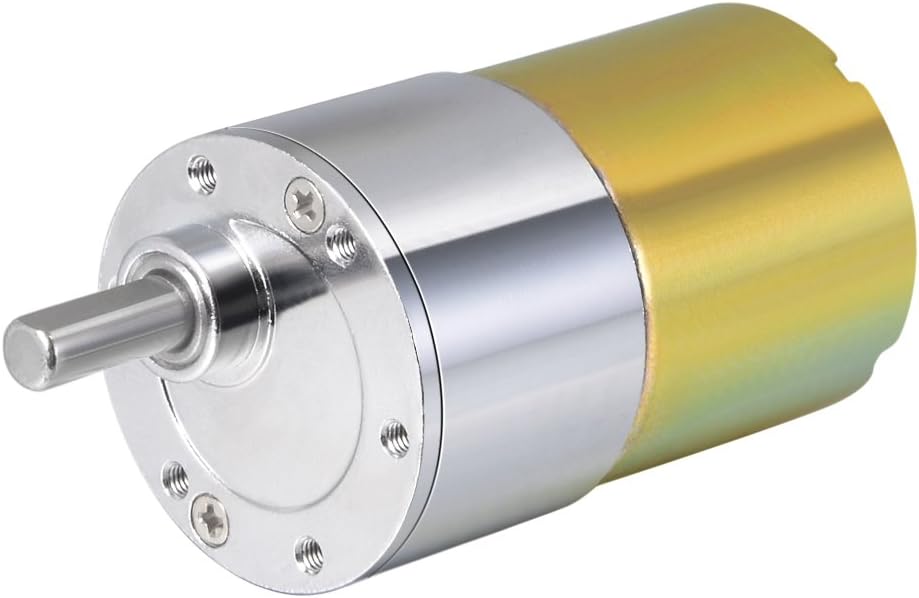 uxcell 24V DC 570 RPM Gear Motor High Torque Electric Reduction Gearbox Eccentric Output Shaft