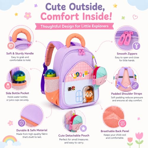 Image of Storite Kids Backpack for Boys & Girls 8L (3-6 Years) | Cute Crab Design Lightweight Toddler School Bag | Nursery & Preschool Cartoon Backpack with Front Pocket
