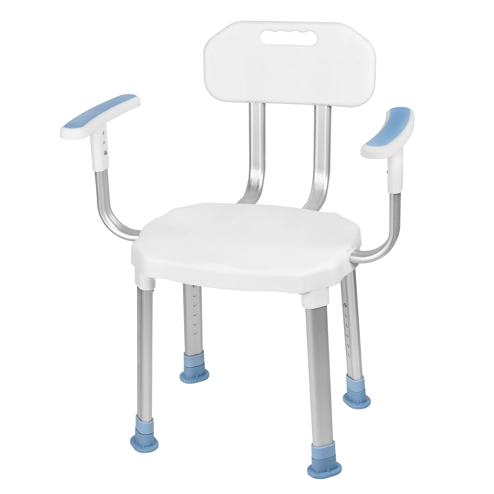 Taboret prysznicowy, krzesło prysznicowe z uchwytem do wanny, oparcie dla seniorów, regulacja wysokości 74-90 cm, podwyższenie deski sedesowej, antypoślizgowe nóżki, siedzisko do wanny, typ 12