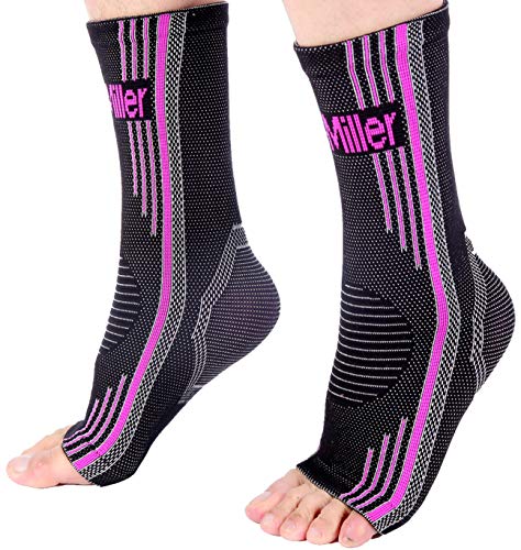 Doc Miller Ankle Brace Compression - 1 Pair Support Men Women Best Foot