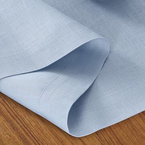 DMoksha-Homes-Linen-Table-Runner-14-x-48-Inch-100-Pure-Linen-Powder-Blue-Table-Runner-Machine-Washable-Farmhouse-Table-Runner-for-Hanukkah-Holiday-Decor DMoksha Homes Linen Table Runner 14 x 48 Inch 100 Pure Linen Powder Blue Table Runner Machine Washable Farmhouse Table Runner for Hanukkah Holiday Decor