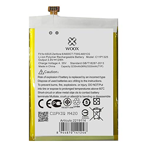 Todobarato24h Bateria Compatible con C11P1325 ASUS ZENFONE 6/A600CT/T00G/A601CG 3230MAH 3.8V 12WH