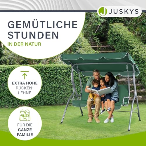 Juskys Hollywoodschaukel 3-Sitzer Mit Verstellbarem Dach