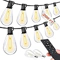 Tenmiro 200FT LED Outdoor String Lights with Remote, 74+2 Shatterproof Bulbs Dimmable Timing 3 Light Modes Outside Patio Lights for Backyard Porch Deck Garden Balcony Pool party Hanging Lighting Decor