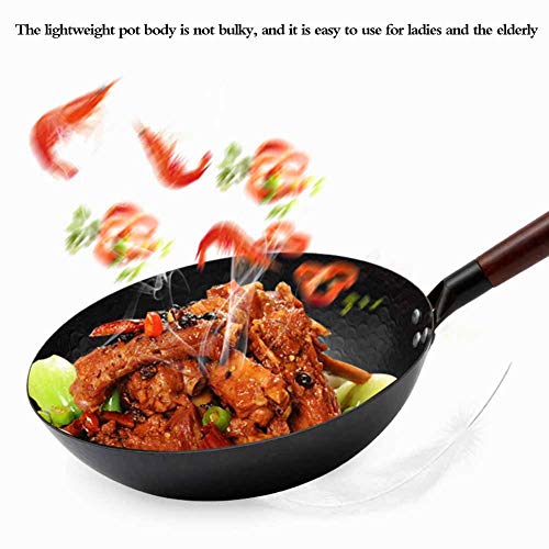 Wok de hierro fundido con fondo redondo antiadherente 30 cm miniatura 4