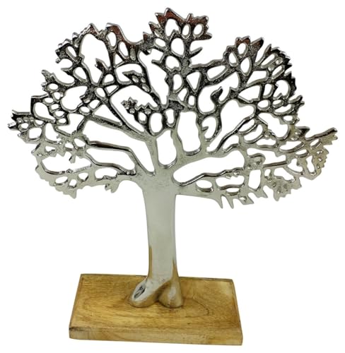 F&G Supplies Hermoso soporte de aluminio pulido con diseño de árbol de la vida