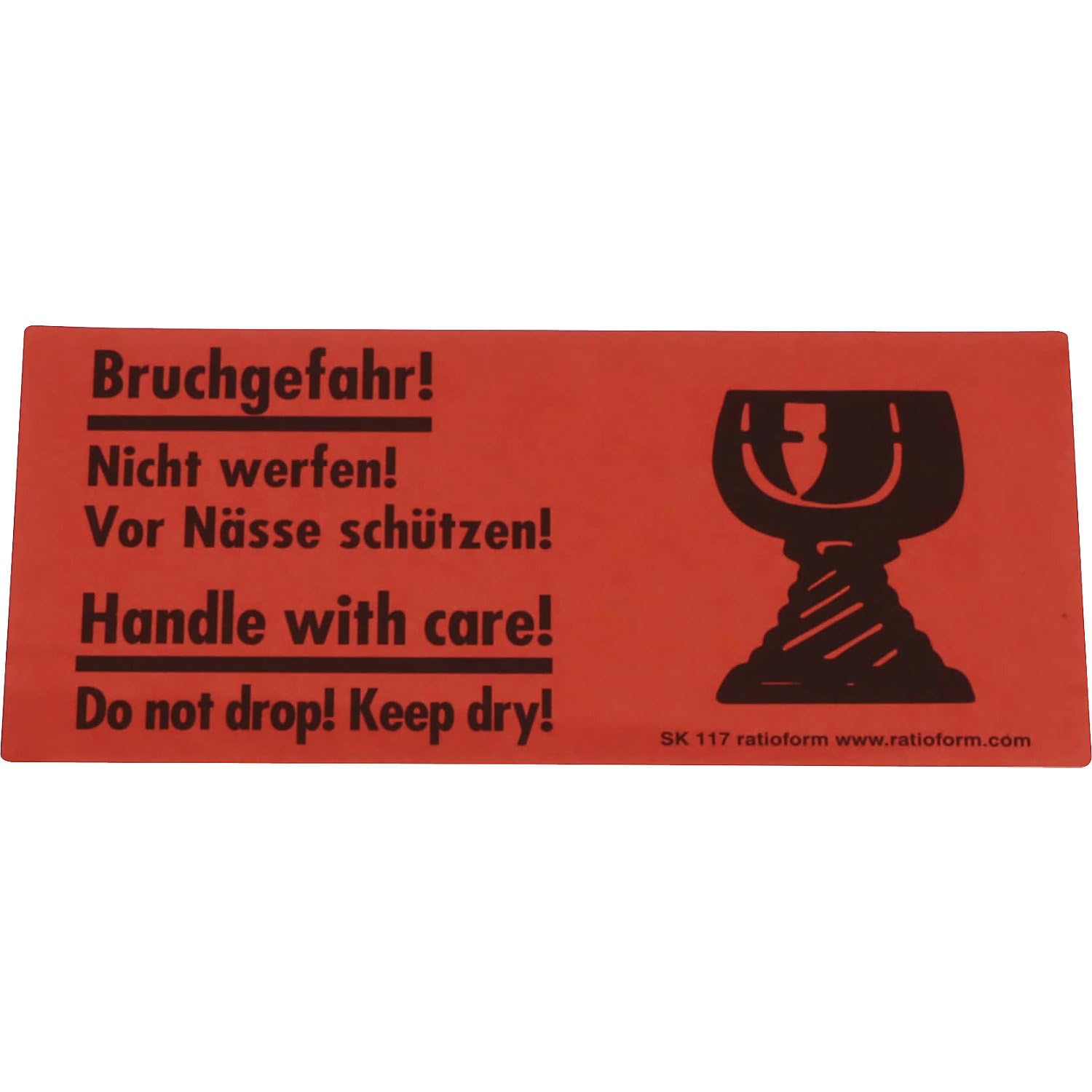 ratioform | Warnetiketten | Aufdruck Bruchgefahr! | VE 1000 Stk | LxB 145 x 70 mm