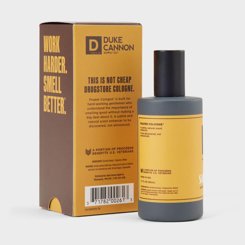 Miniatura 6 de Duke Cannon Proper Cologne Sawtooth  Perfume para hombre Eau de Parfum  Aire Alpino y Madera de Cedro  Fragancia fresca, amaderada y duradera  1.7