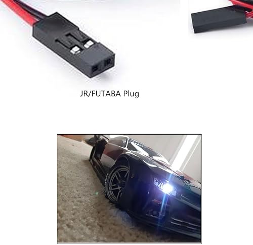 Miniatura 3 de Kit de luces traseras de 2 luces LED para coche, 2 LED, accesorios para SCX10 D90 TRX4 SCX10 Truck Tank Crawler (2 rojos + 2 blanco)