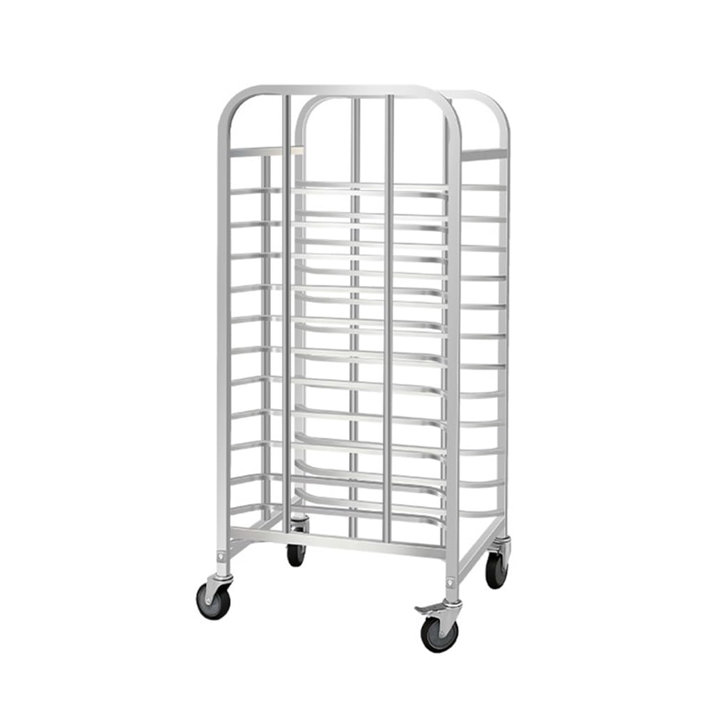 Bandeja de aluminio comercial para hornear, carrito escalonado de grado de catering, carrito de servicio de cocina con ruedas giratorias, adecuado para panaderías y K profesional, versión