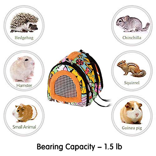 Pet Small Animals Hedgehog Rat Small Guinea Pig Carrier Bag with Detachable Strap Double Zipper Travel Guinea Pig Rat Chinchillas Hamster Hedgehog Carriers Sling Handbag for Small Animals - Image 3