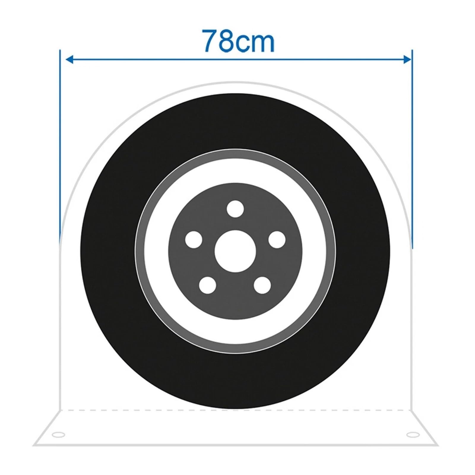 Generico Copri Pneumatici Grigi for Camper, Confezione da 2, for Camion, rimorchio(XL)