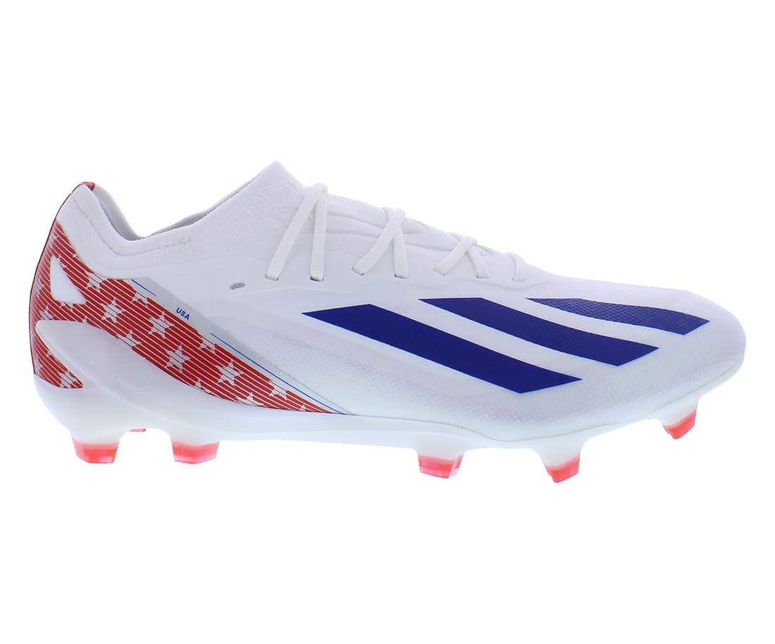 adidas X Crazyfast USA.1 FG Unisex Shoes Size 12, Color: Cloud White/Power Blue/Red-White