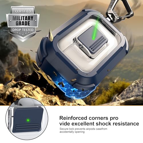 Image of RFUNGUANGO AirPods Pro 3 Case MagSafe Magnetic Automatic Lock, Blue