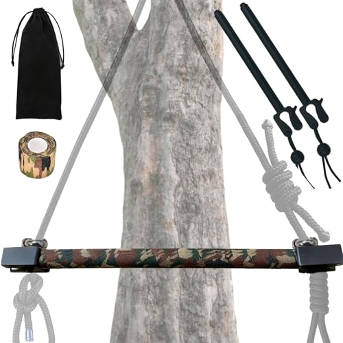Ritzephyria 17-Inch Saddle Hunting Hip Pinch Eliminator Reinforced Spreader Bar with Anti-Slip Stabilizer, Camo Wrap & Storage Pouch Lightweight, Quiet Tree Saddle Hunting Accessory