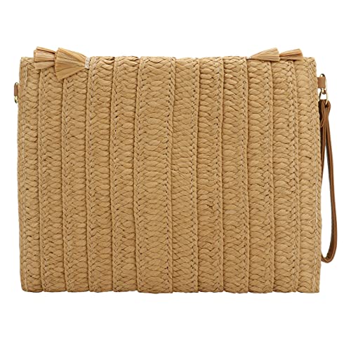 Image of Gets Straw Clutch Purse for Women, Woven Beach Bag Summer Corssbody Purse Small Rattan Shoulder Bag for Travel | Hand-woven