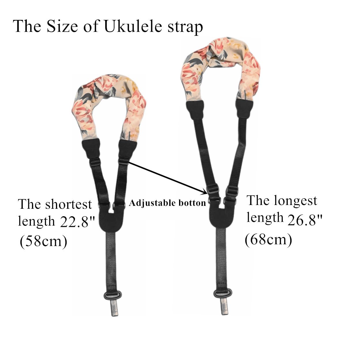 Trssorm Ukulele Strap Scarf Style Adjustable Neck Strap and Ukulele Belt with Hook for Guitar - Image 2