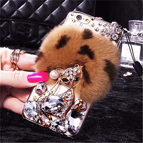 Case for Galaxy Note 3,Luxury Civet Cats Fluffy Rabbit Fur Sparkle Crystal Rhinestone Bling Diamond Glitter Case for Samsung Galaxy Note 3 (Z01)