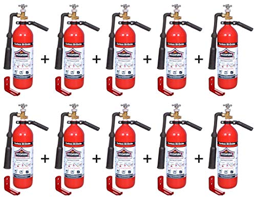 Image of Eco Fire CO2 Type Fire Extinguisher (2kg, Red and Black) Pack of 10