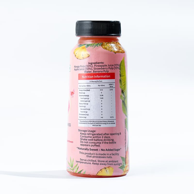 Image of Rus Organic Mixed Fruit Juice | Cold Pressed Organic Drinks | Pack of 8 (250ml Each) | No Added Sugar, Preservative-Free | Multi-Fruit Blend for Daily Vitality