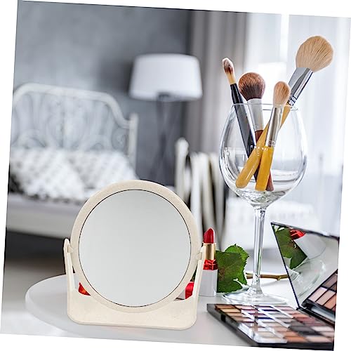 Espejo para maquillaje doble cara con luz LED giratorio miniatura 6